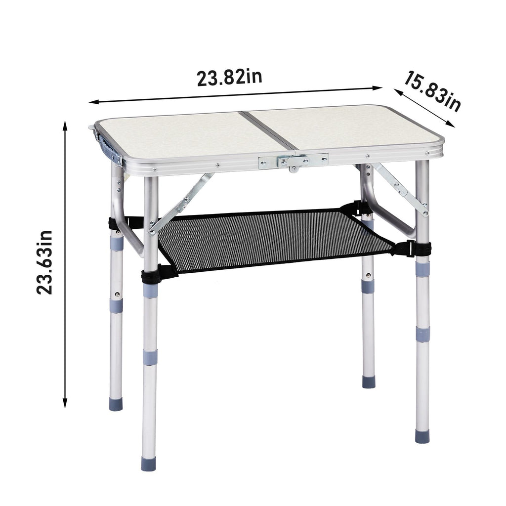 2ft Adjustable Aluminum Folding Camping Table with Carry Handle N156246