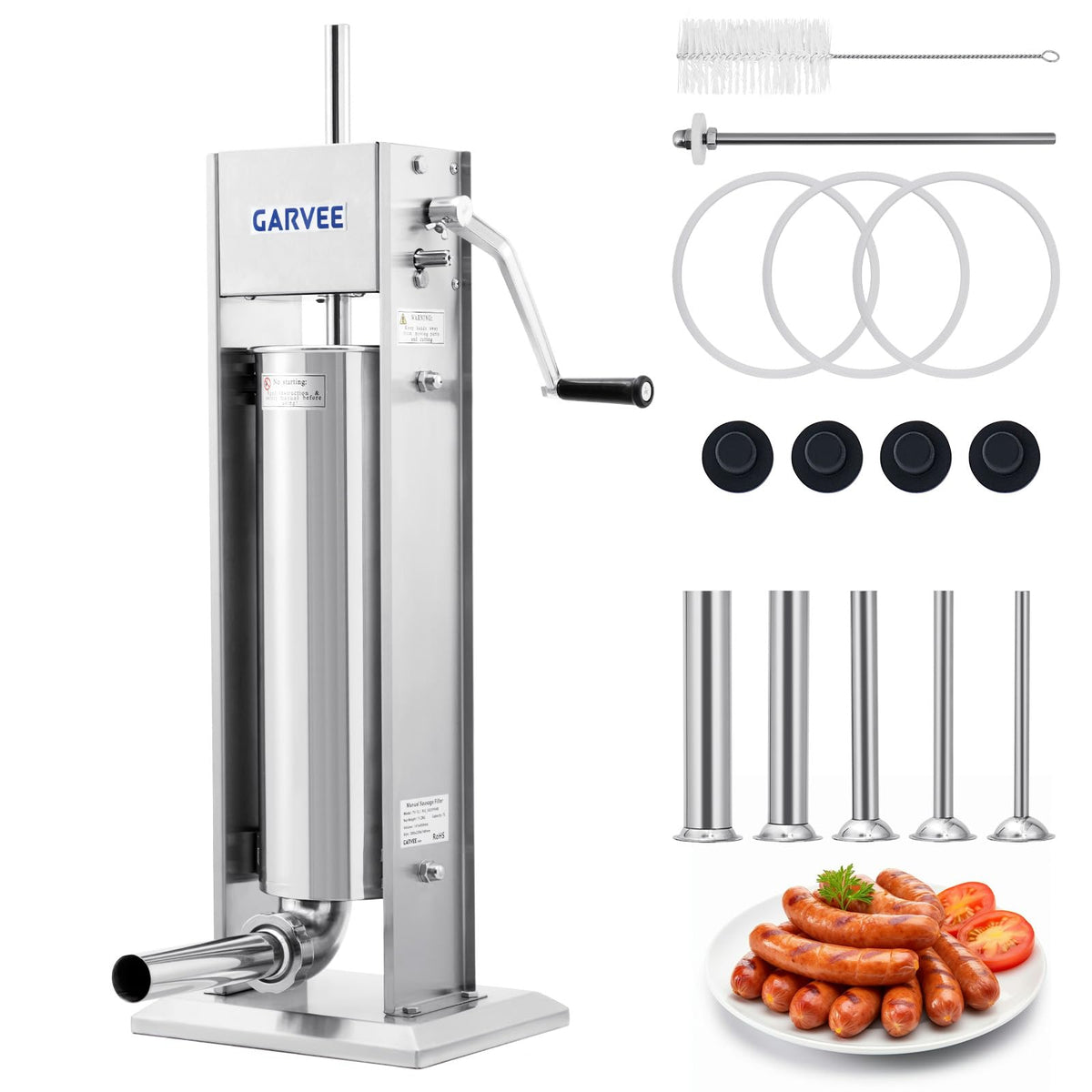 7 L 2-Speed Vertical Sausage Stuffer G2518
