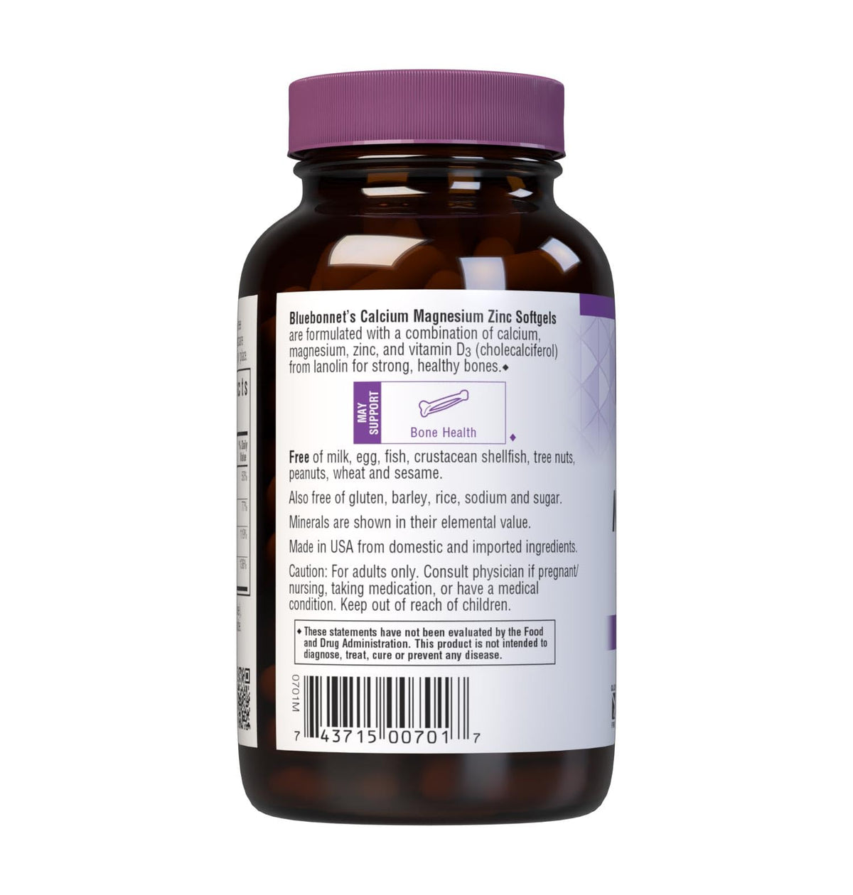 Calcium Magnesium Zinc Vitamin D3 120 Softgels D304