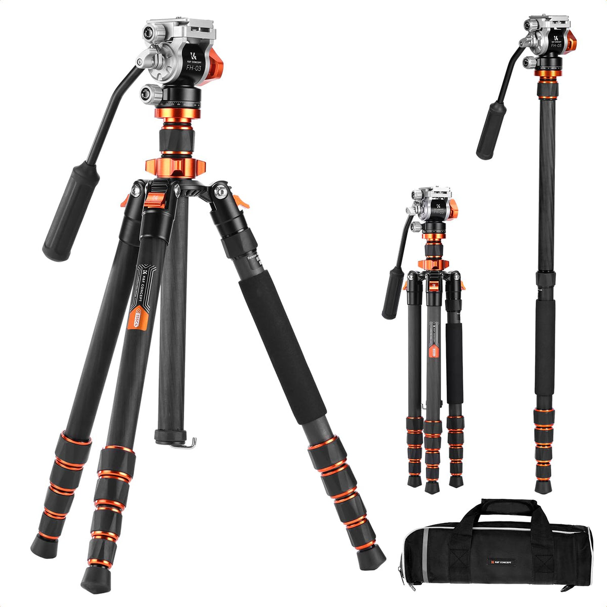 Carbon Fiber Tripod with Fluid Head A853
