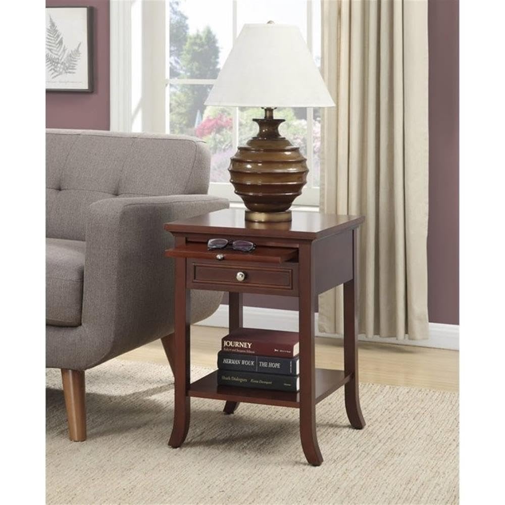 Espresso Mahogany Wood End Table Set of 2 N61204