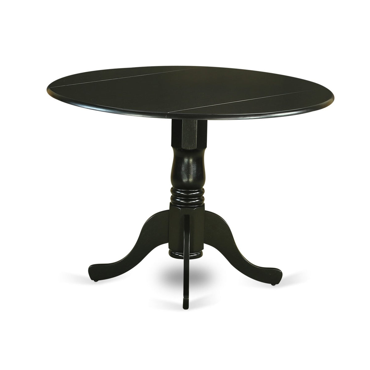 5 Piece Round Dining Table Set with Dropleaf and 4 Faux Leather Chairs Q7134