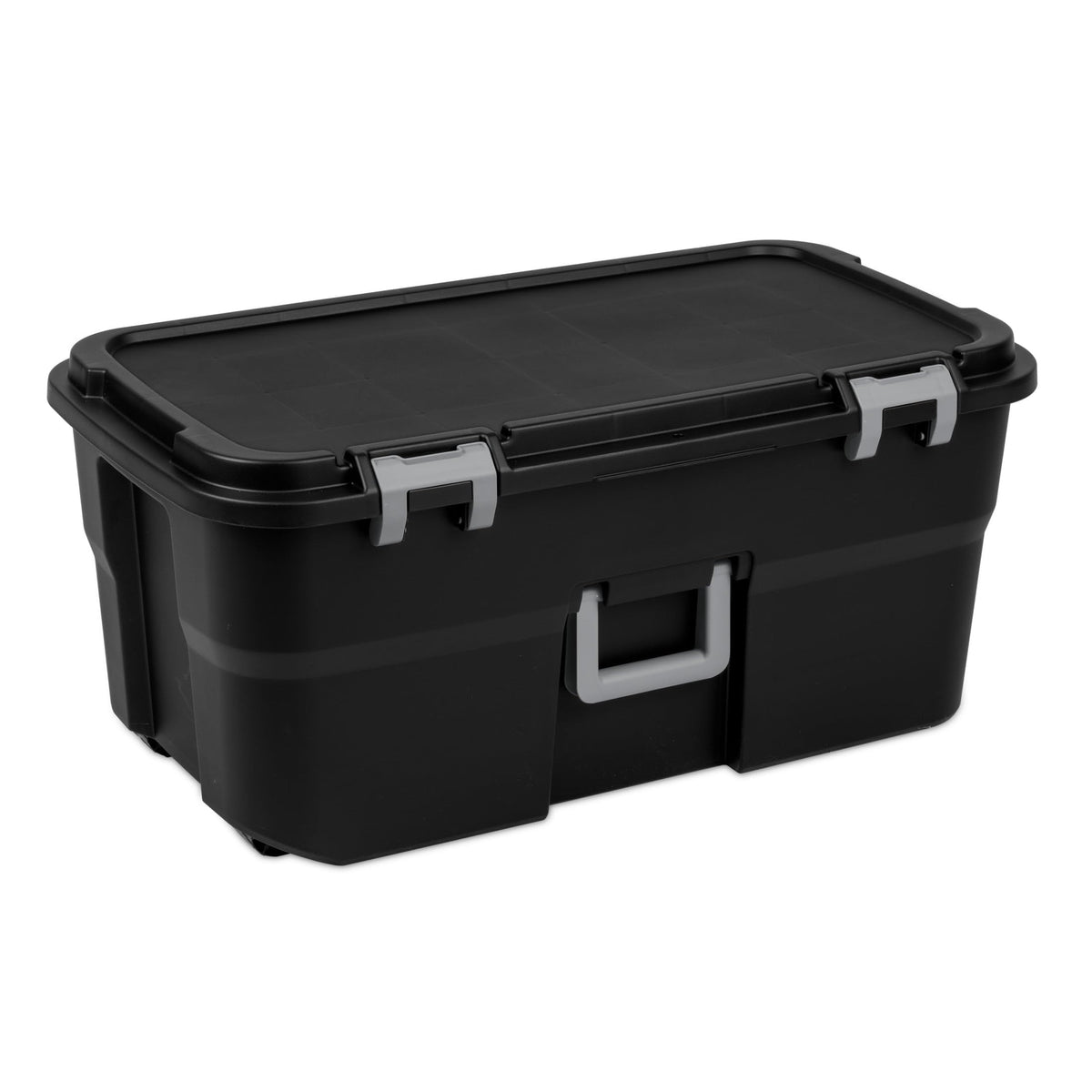 22 Gallon Black Lockable Rolling Storage Footlocker T872