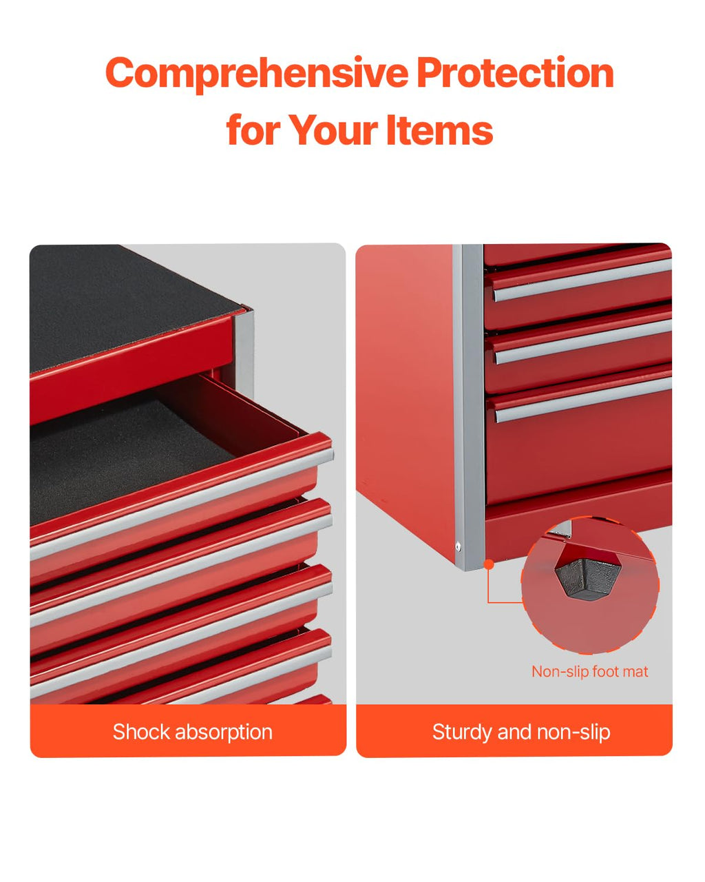 8.6-inch Portable Metal Tool Box with 5 Drawers C39665
