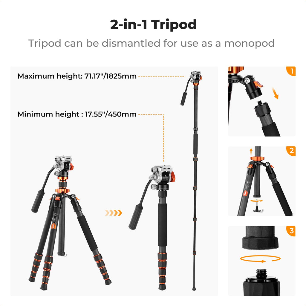 Carbon Fiber Tripod with Fluid Head A853