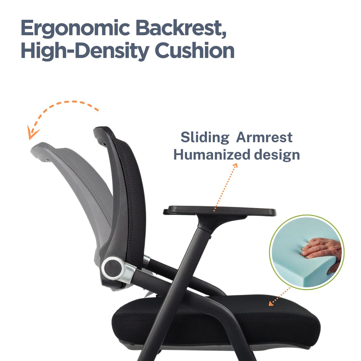 2 Pack Black Mesh Folding Office Chairs with Wheels R81556