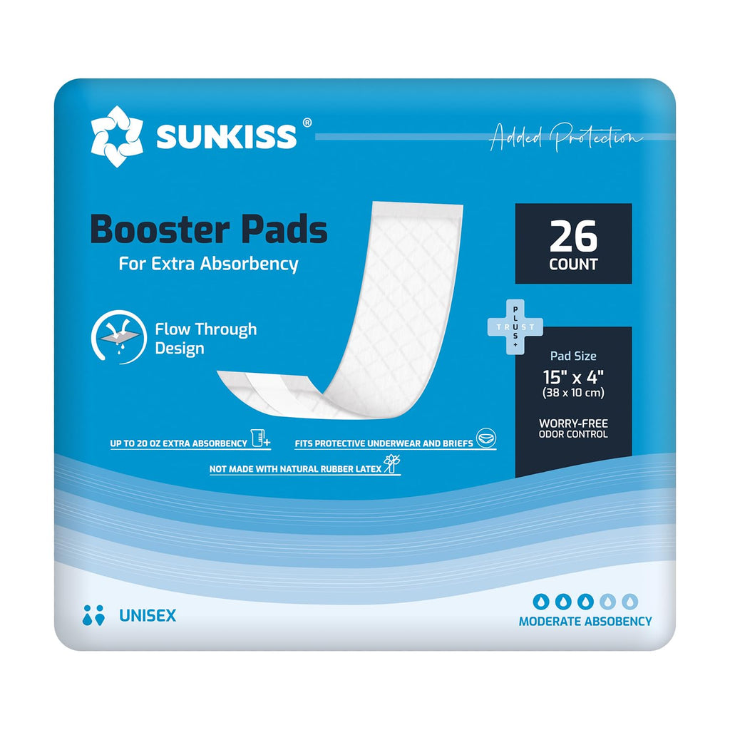 Adult Diapers Medium 12 Count & Booster Pads 26 Count Bundle E1215