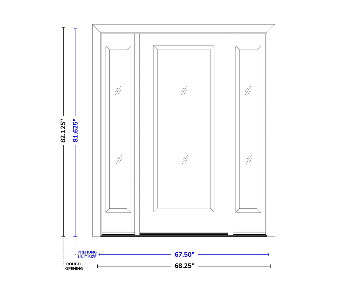 Fiberglass Front Entry Door 36" x 80" with Sidelite S99134