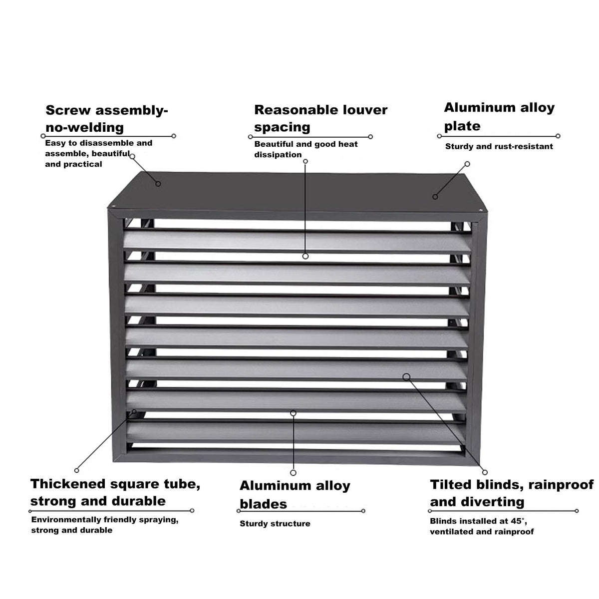 Aluminum 4-Panel AC Condenser Fence A488