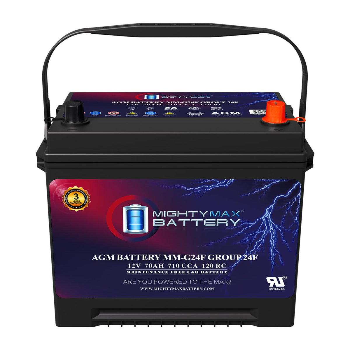 12V 70Ah AGM Replacement Battery J4872