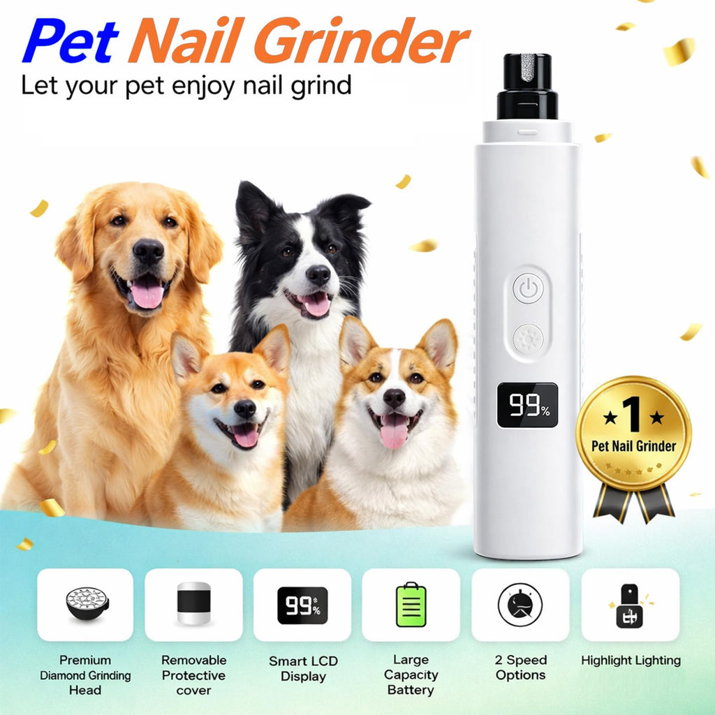 Dog Nail Grinder, 3-Speed Ultra Quiet with LED Light M142
