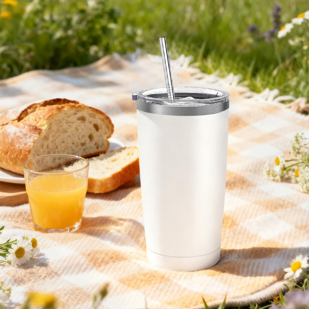 16 Pack Stainless Steel Insulated Tumbler 20oz White M4905