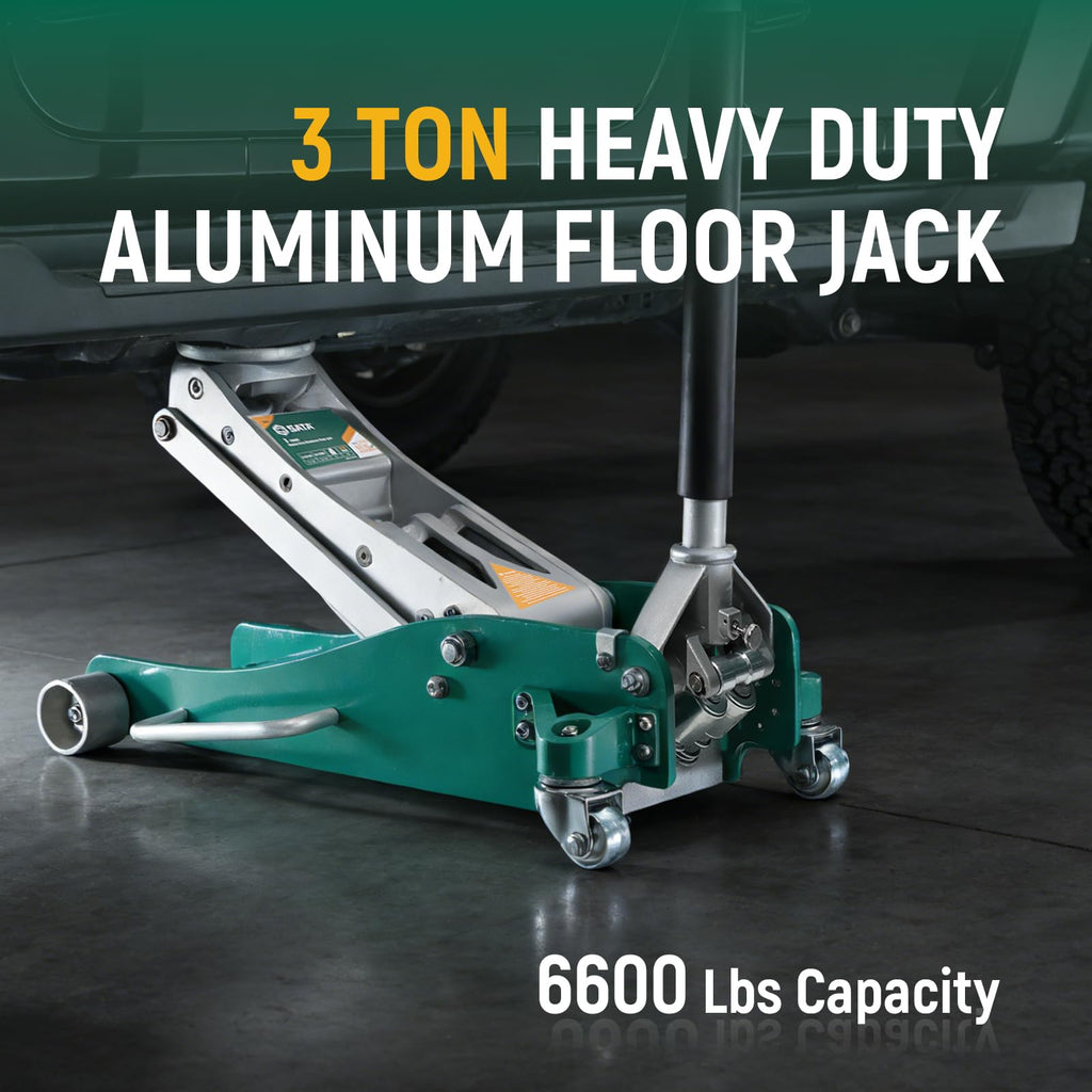 3-Ton Aluminum Floor Jack with Dual-Piston Rapid Lift Pump A683
