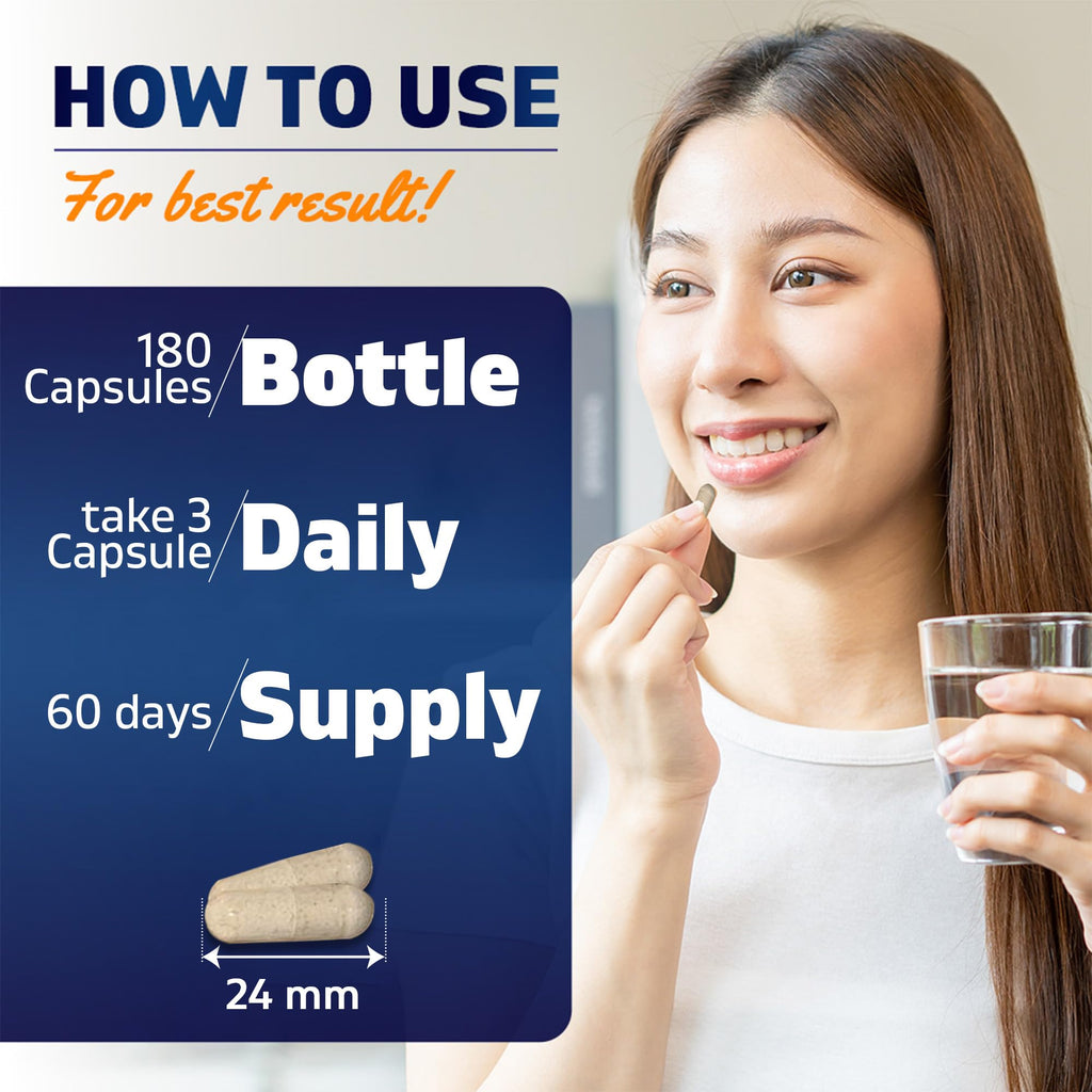 MSM 2000 mg with Vitamin C 180 Veg Capsules Non-GMO Gluten Free G3875