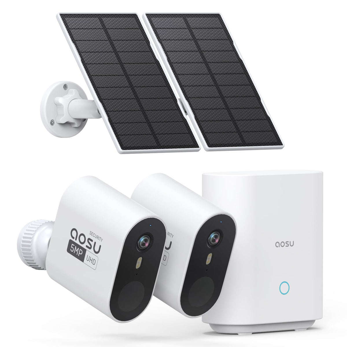 3K/5MP Solar Security Cameras Wireless Outdoor System, 2-Cam-Kit S5636