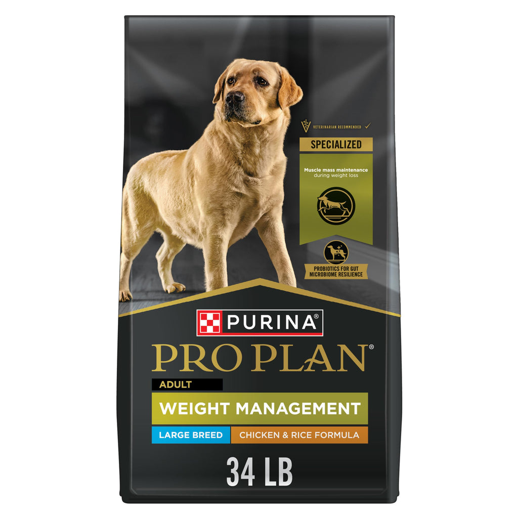 Weight Management Large Breed Dog Food Chicken 34 lb Bag O1804