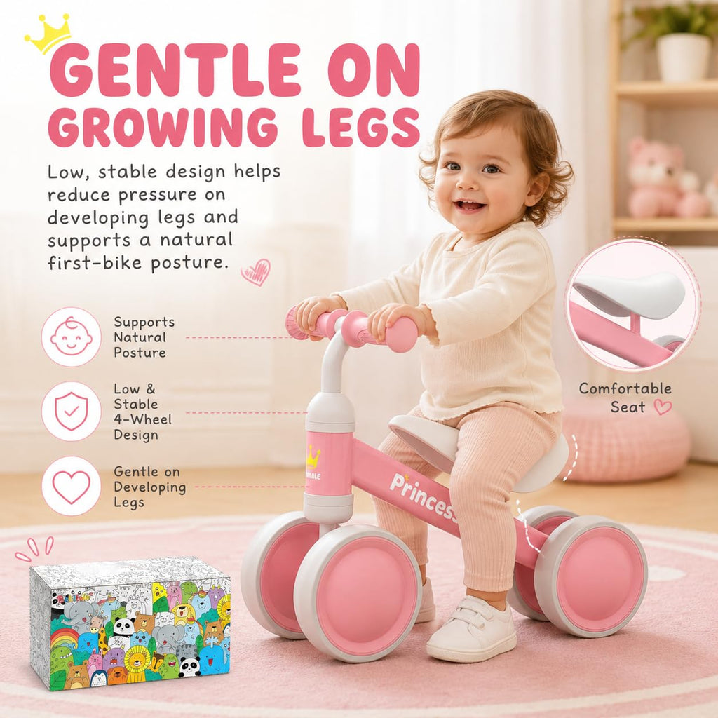 Pink Balance Bike with LED Light Up Wheels M567
