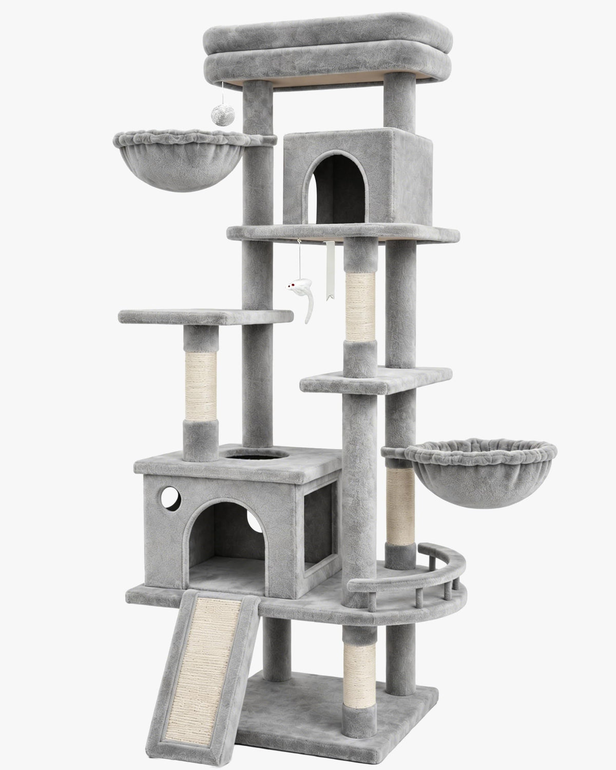 70 Inch Cat Tree with Scratching Post and Hammock O670