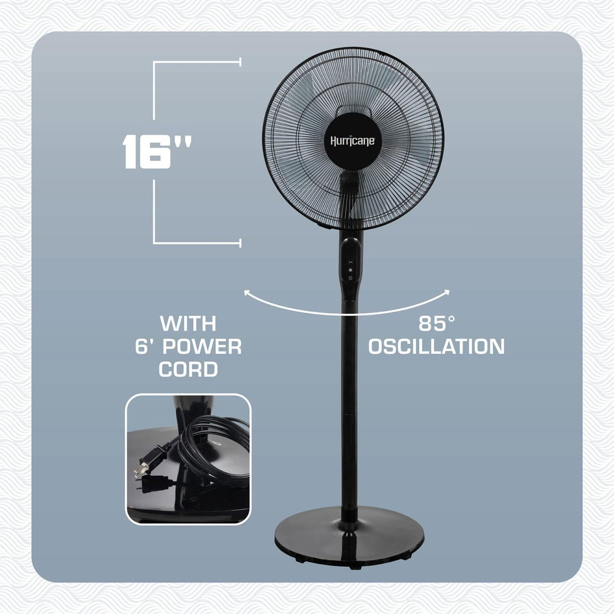 2 Pack Oscillating Pedestal Stand Fan, 12-Speed, 16", Black with Remote Control P7888