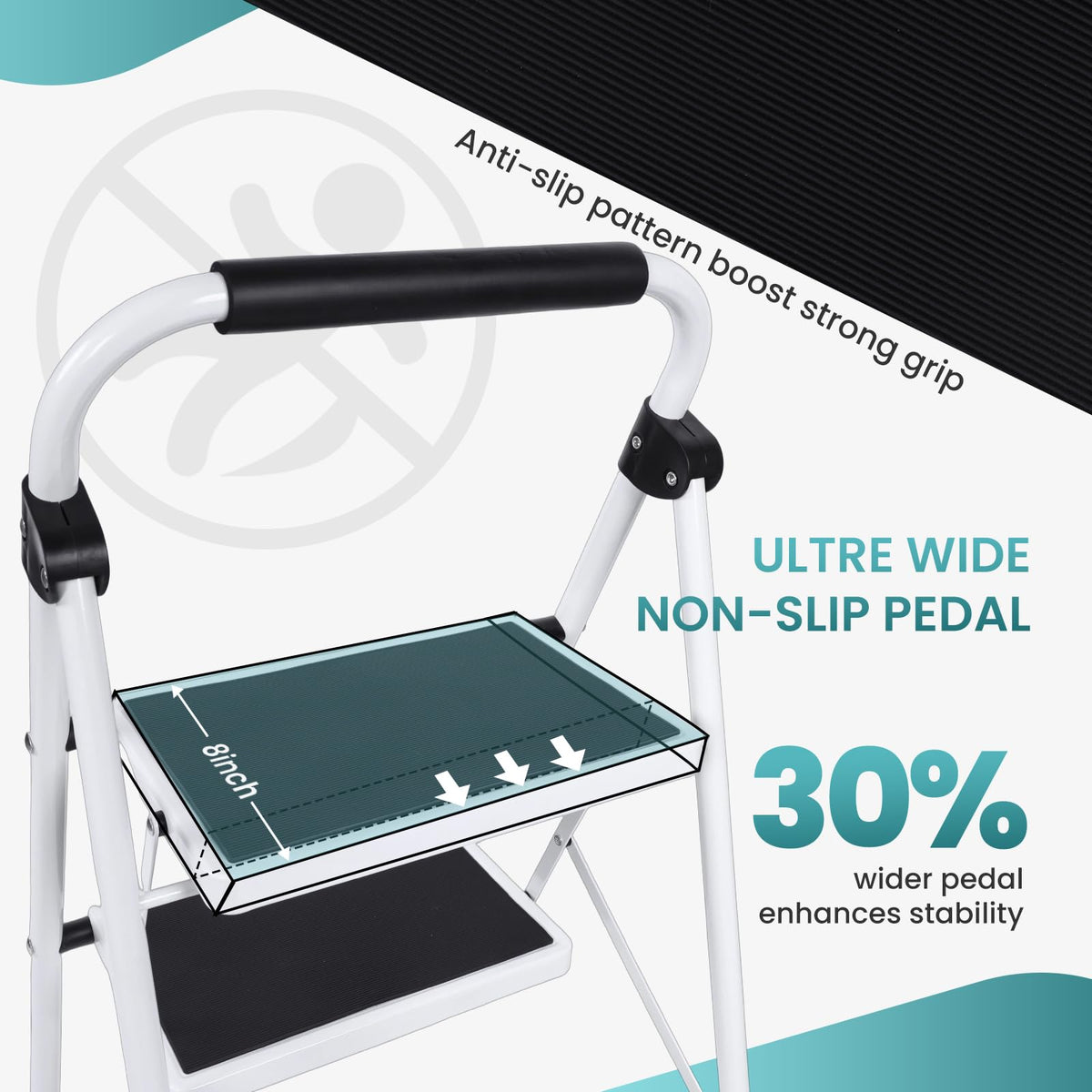 4 Step Foldable Step Stool with Anti-Slip Pedal M211