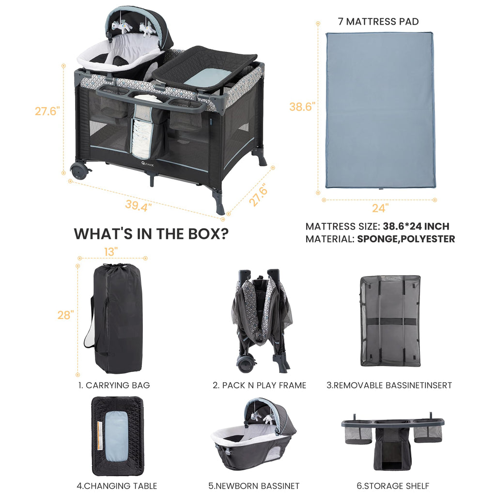 5 in 1 Foldable Baby Crib Playpen I20301
