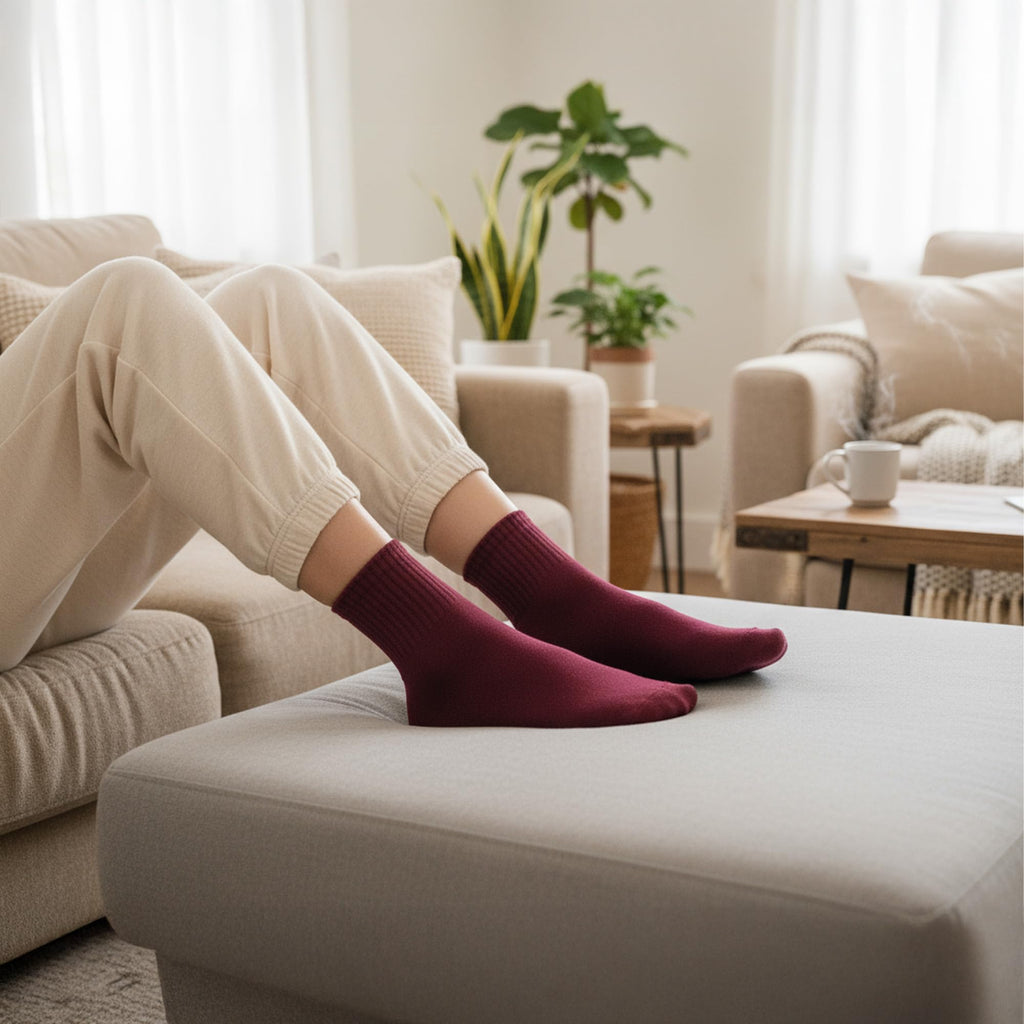 Viscose Bamboo Mini Crew Socks 5 Pairs Y6555