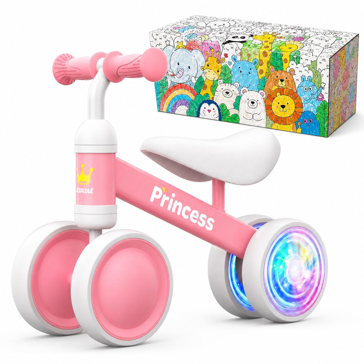 Pink Balance Bike with LED Light Up Wheels M567
