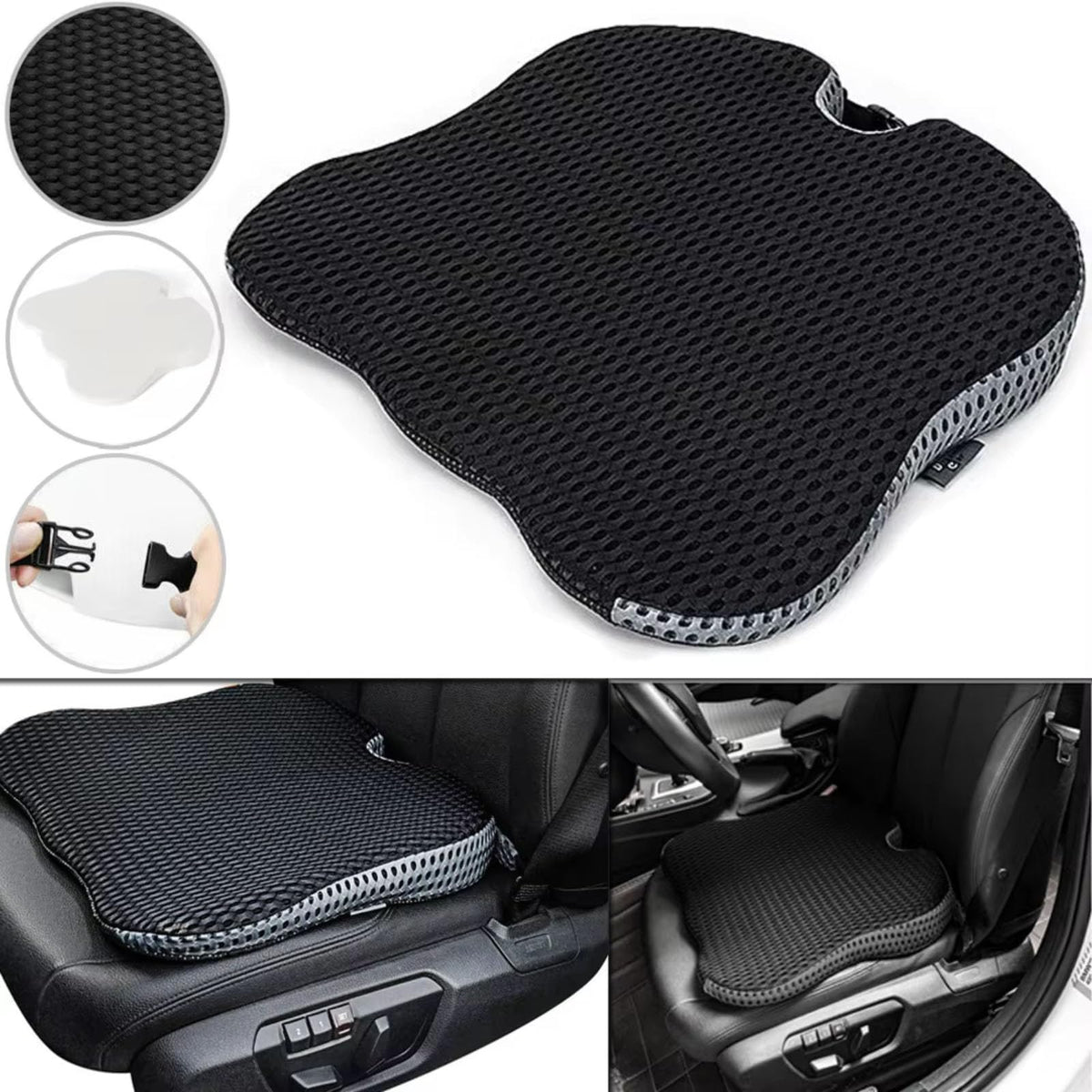 Black Memory Foam Car Seat Booster Cushion A4740