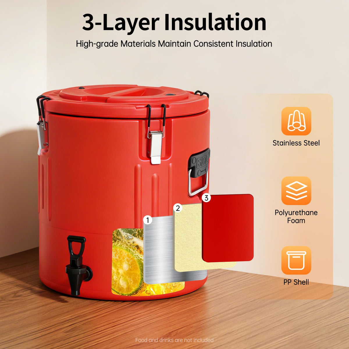 40L Stainless Steel Insulated Drink Dispenser with Faucet N868