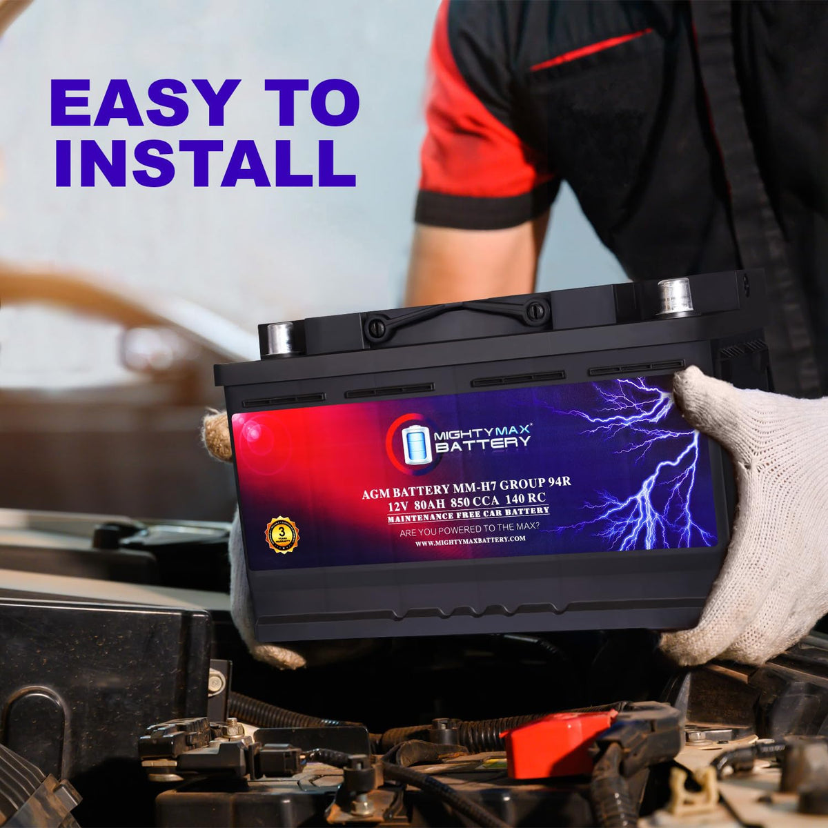 12V 80AH 850 CCA Replacement Battery K40444