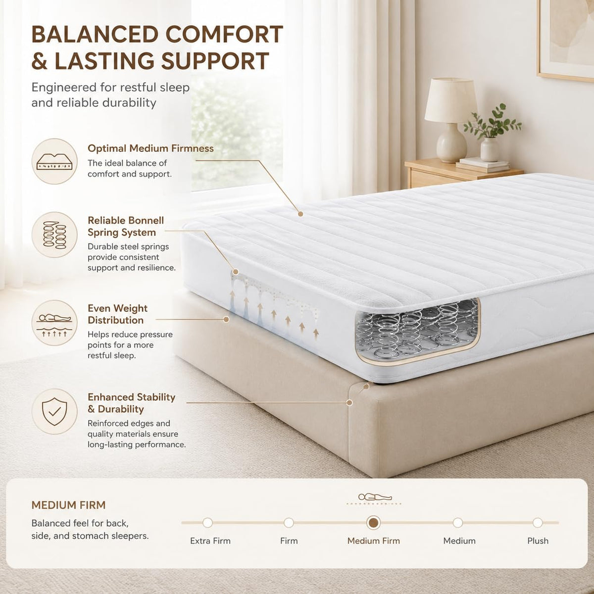 5 Inch Twin Size Bonnell Spring Mattress A2707