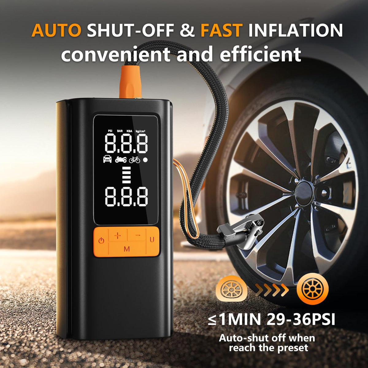 Portable Air Compressor 150 PSI with Digital Pressure Gauge B3233