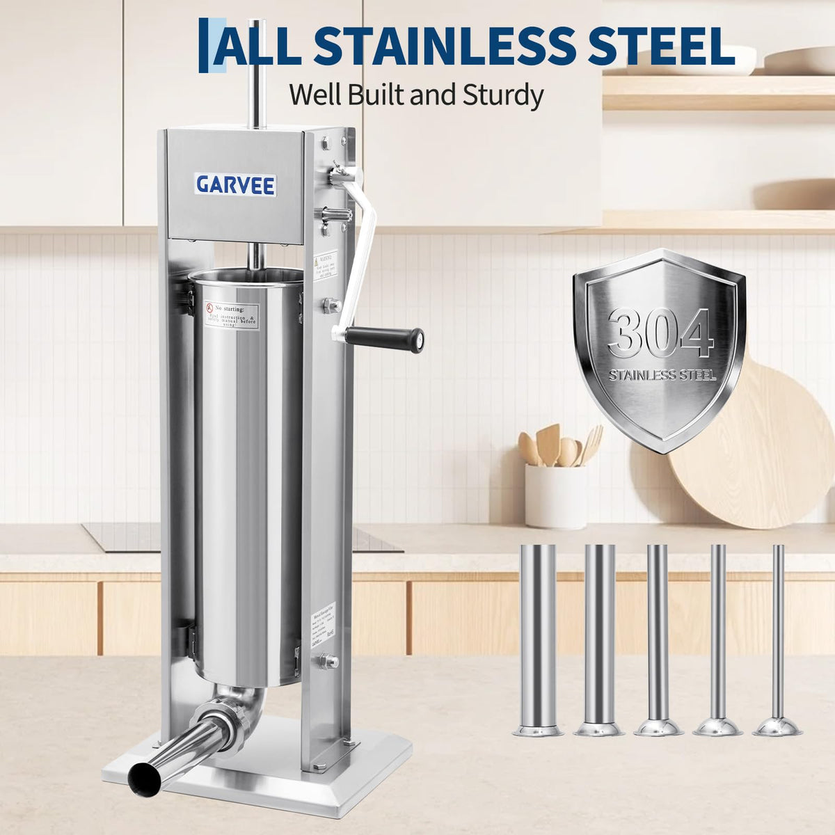 7 L 2-Speed Vertical Sausage Stuffer G2518