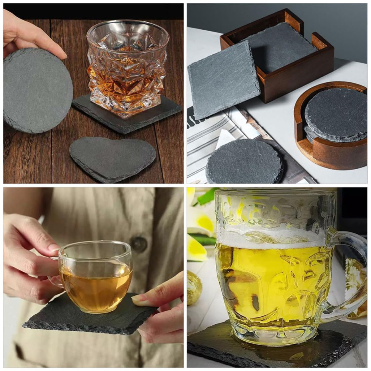 12pcs Natural Stone Drink Coasters G729