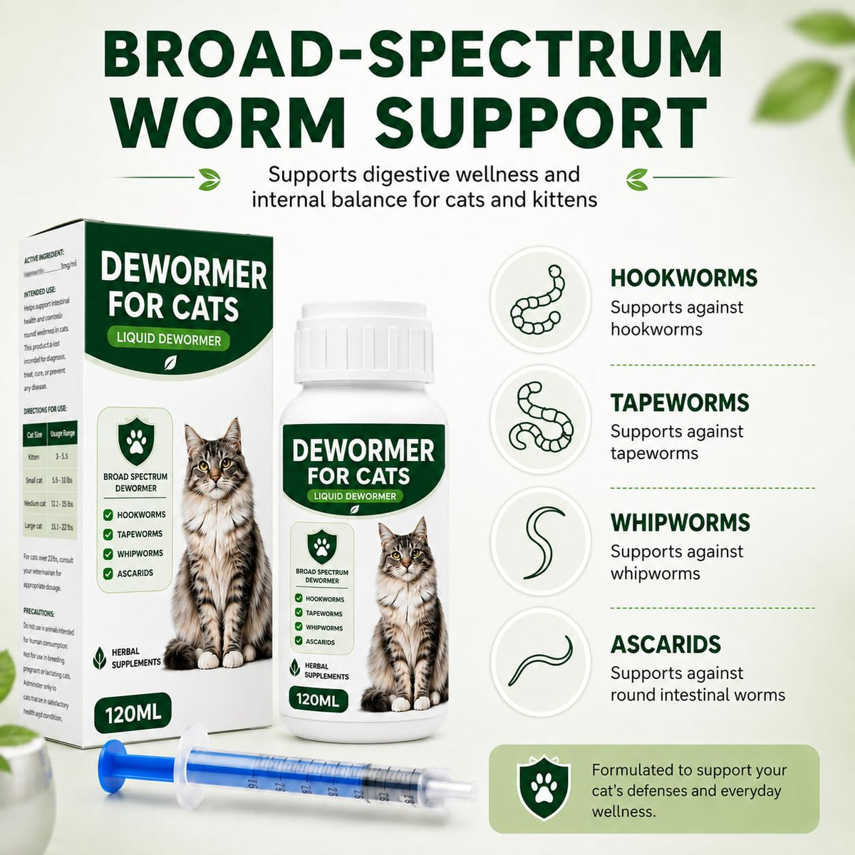Broad Spectrum Liquid Cat Dewormer S4173