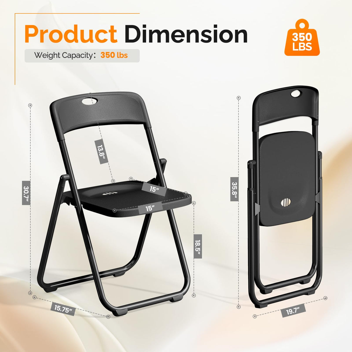 Black Plastic Folding Chairs 10 Pack Metal Frame N3754