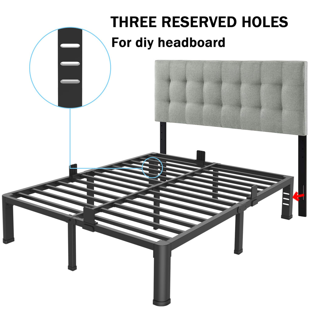 10 Inch Queen Metal Bed Frame with Headboard T522732