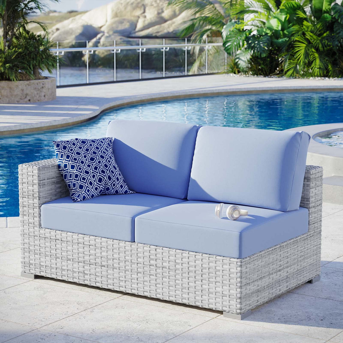 Rattan Wicker Loveseat Sofa A7556