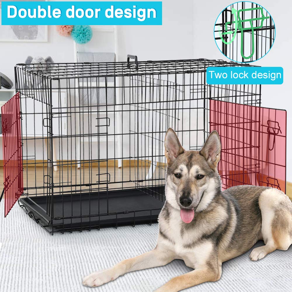 48" Heavy Duty Folding Wire Metal Dog Crate with Divider N670