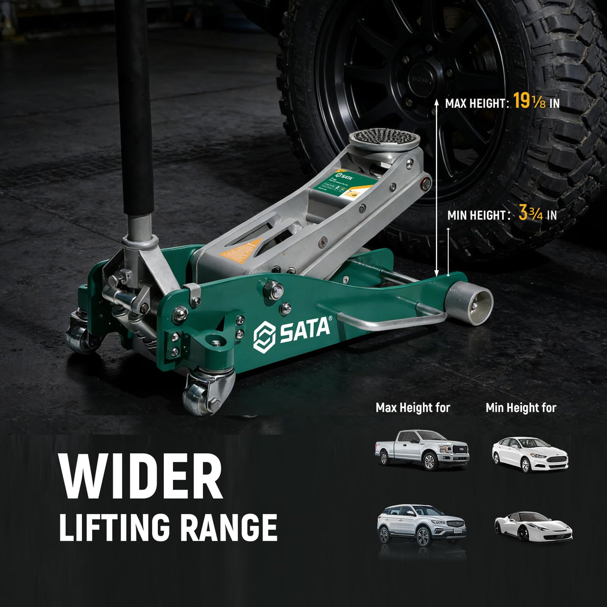 3-Ton Aluminum Floor Jack with Dual-Piston Rapid Lift Pump A683