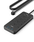 Power Strip with Surge Protector, Outlet Extender, 20W, 12 AC C7093