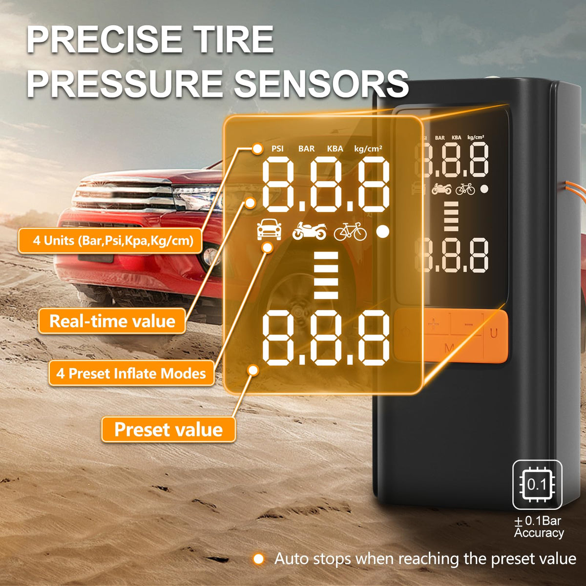Portable Air Compressor 150 PSI with Digital Pressure Gauge B3233