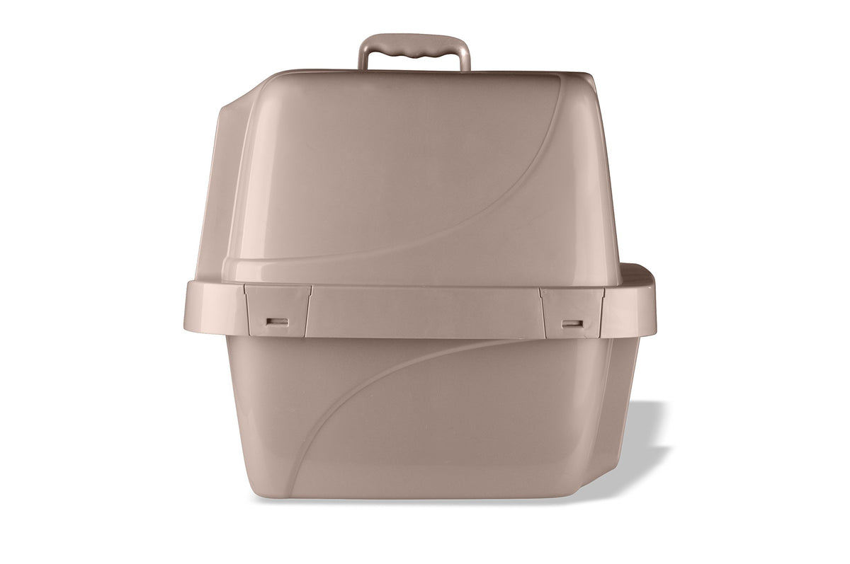 Large Enclosed Sifting Cat Pan with Odor Door, Hooded, Beige M8970