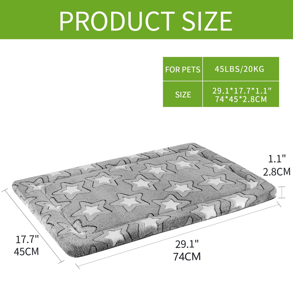 30"x20" Star Pattern Grey Dog Crate Pad E552