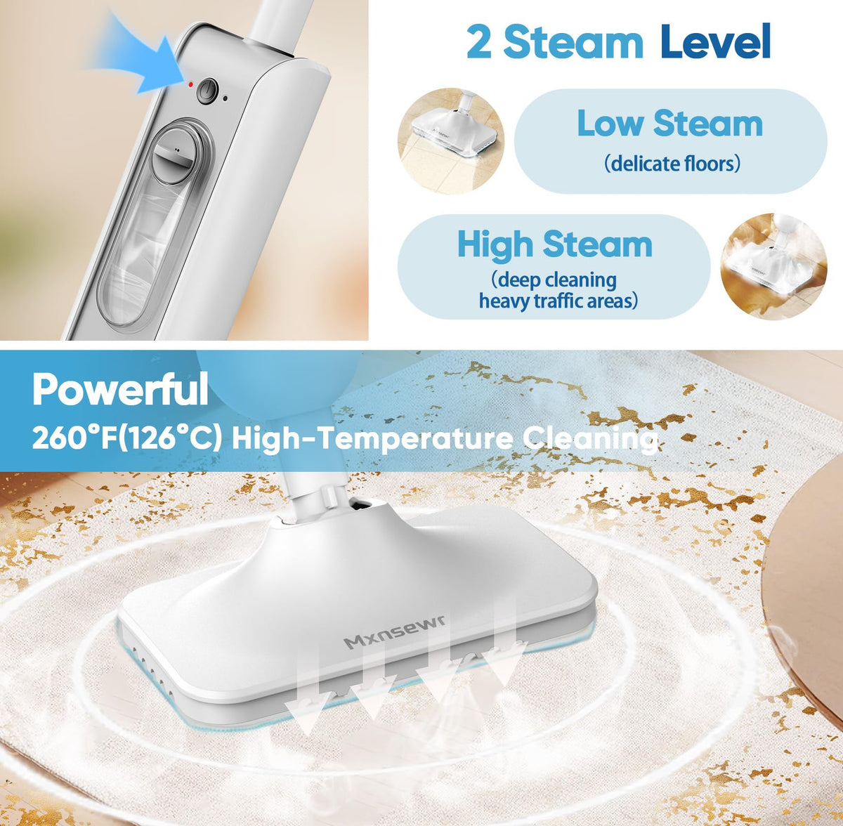 Multi-Functional Steam Mop with 2 Steam Level D376183