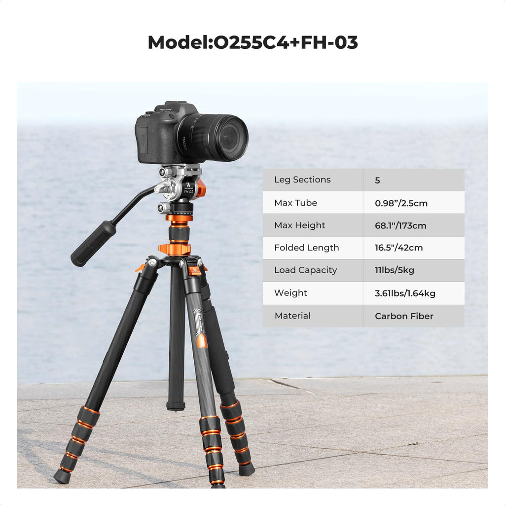 Carbon Fiber Tripod with Fluid Head A853