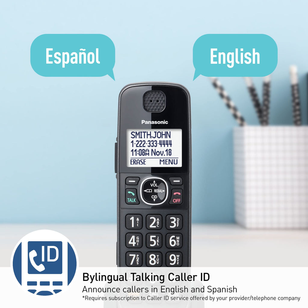 Metallic Black 5 Handset Cordless Phone System with Answering Machine O954