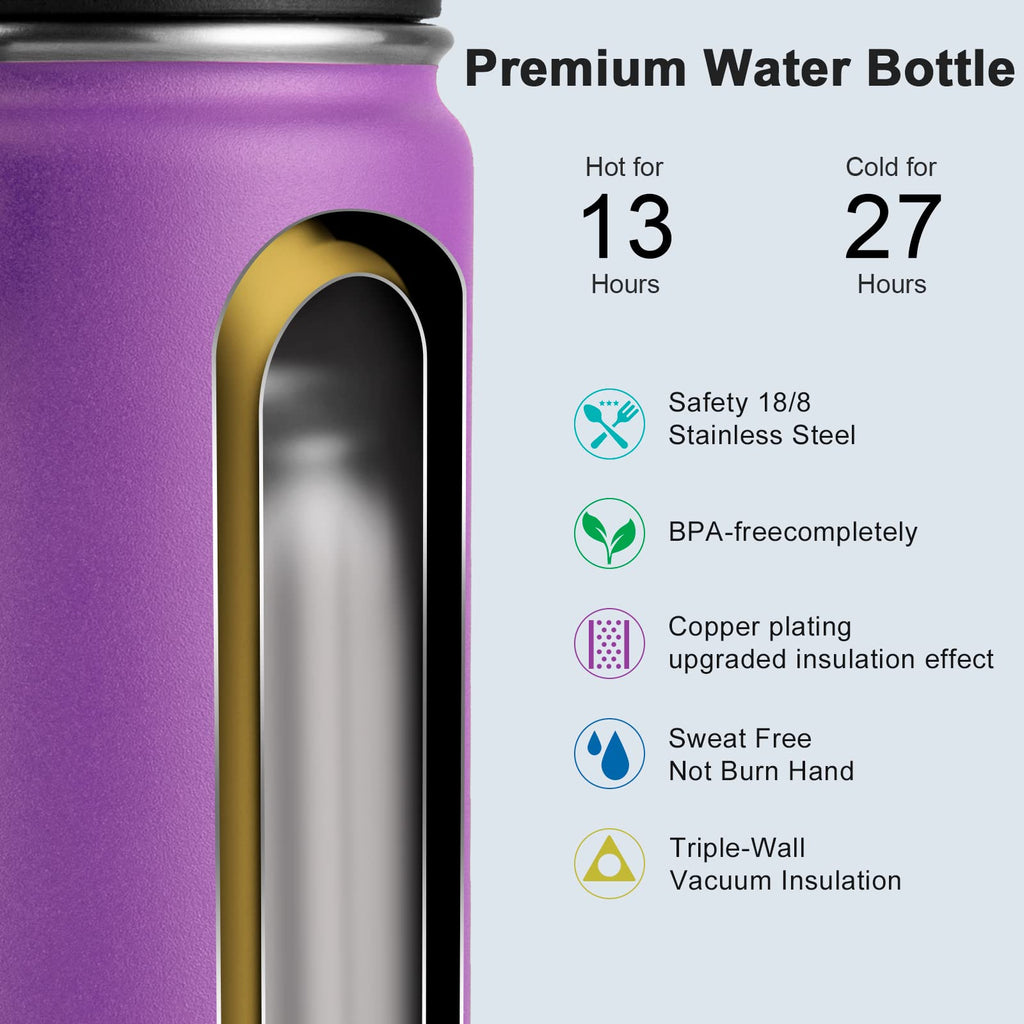 Stainless Steel Vacuum Insulated Water Bottle 16 oz 2 Pack Z5304