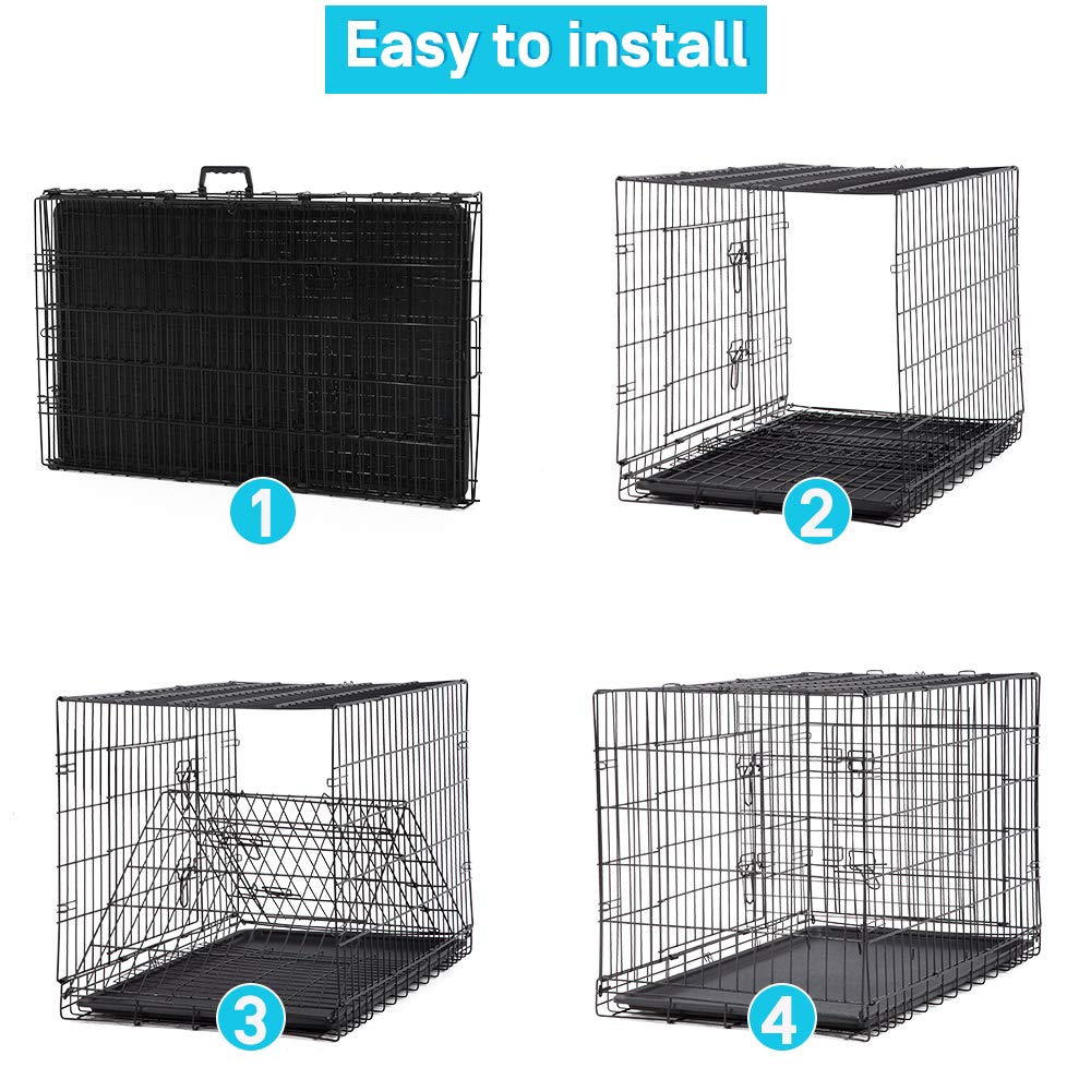 48" Heavy Duty Folding Wire Metal Dog Crate with Divider N670