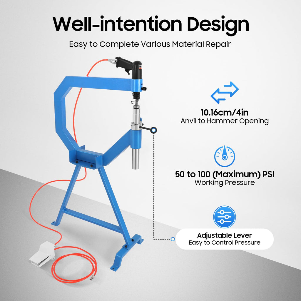 Pneumatic Planishing Hammer 4" 100 Psi Foot Pedal Control P356